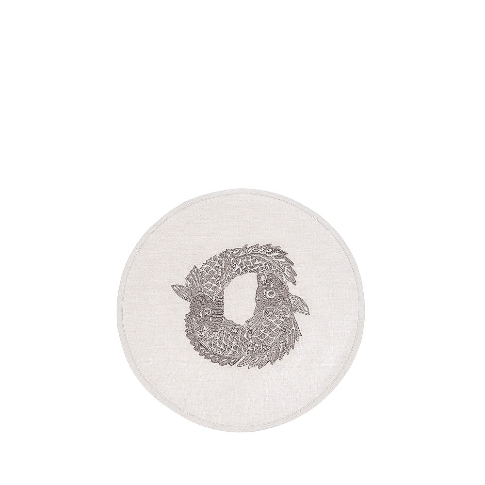 Koi Circle embroidered placemat