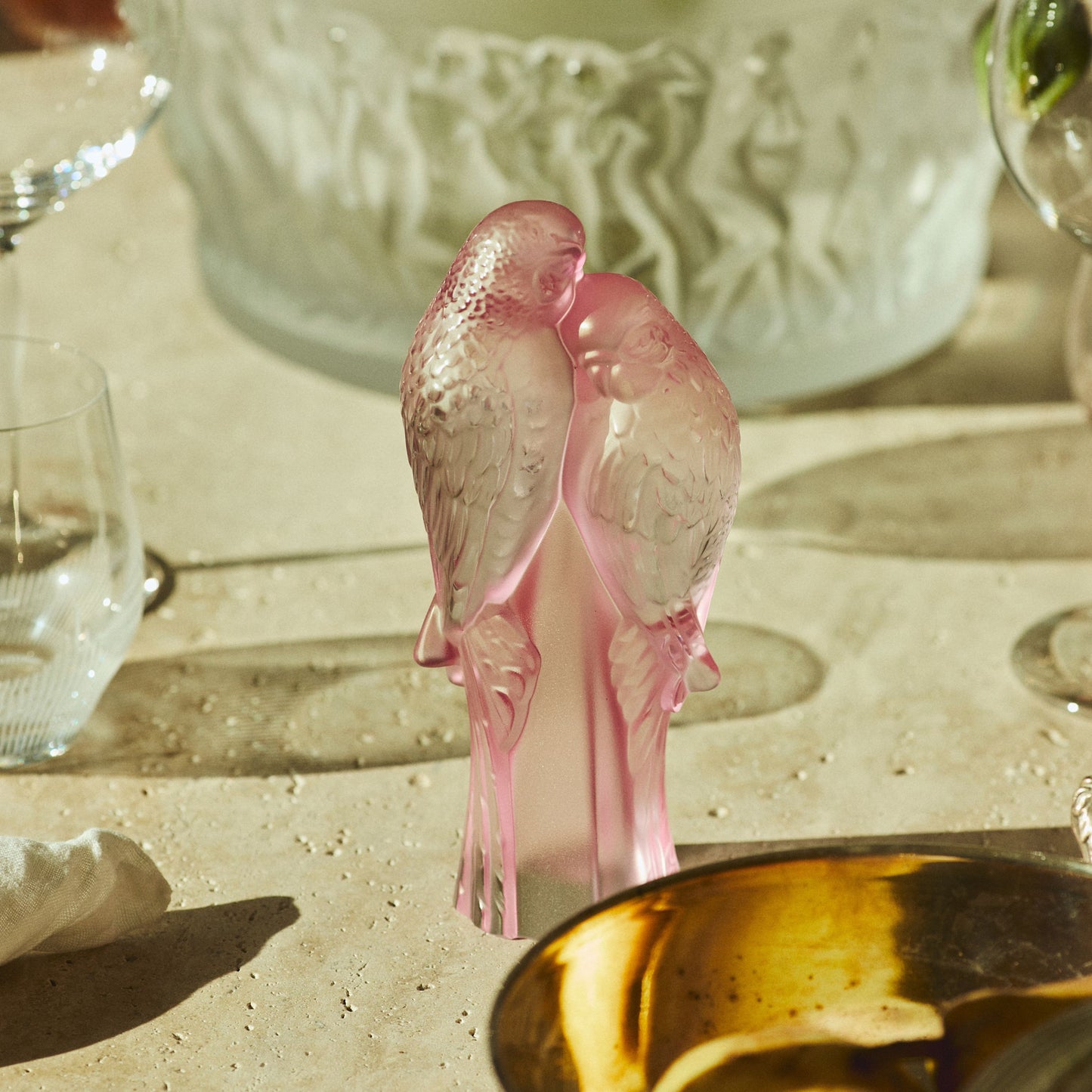 2 Parakeets Sculpture